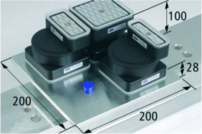 Adapter-Plate Innospann für 2-Kreis Konsole Schmalz ISAP-K2 200x200x28