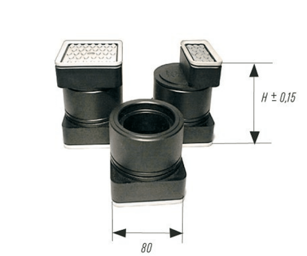 Monobase für Steelplate und Adapterplate ISMB 42x80x80
